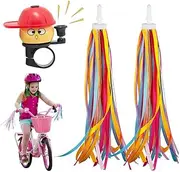 Bicycle Streamers and Bike Bell for Girls, 1 Pack Flower Bicycle Bell with 2 Pack Handlebar Streamers Scooter Tassels for Children's Bike Accessories