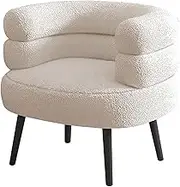 Vanity Chair Stool - Makeup Vanity Chair with Backrest - Black Legs, Beige Seat - Ergonomic, Space Saving, Upholstered, Metal, Beige