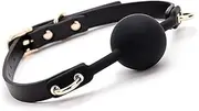 SM bondage gag alternative toy torture tool couple sex gag lip O-shaped sex mouth opening device training gag silicone opening gag sex toy black