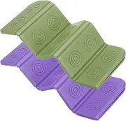 YELARXI Folding Foam Mat, 14 x 10 Mini Portable Lightweight Mini Waterproof Folding Mat Fit for Backpacking Hiking Camping Kneeling Outdoor Activities Recreation - (2Pack, Purple, Green)