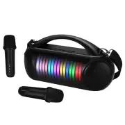 Karaoke Machine Portable Bluetooth Speaker with 2 Wireless Microphones Rechar...