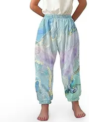 [TENMET] Little Girls Yoga Trousers Bohemian Beach Pants Baggy Harem Activewear for Girls Age 3-10