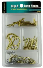 (5 Pack) Cup Hook - Eye Screw - L Hook Assortment - 54 Pieces UL-41235