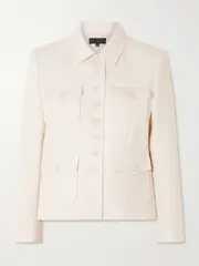 [Nili Lotan] Nili Lotan - Jamison Wool-twill Jacket - Ecru - US2 US 2 Ecru
