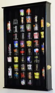 54 Shotglass Display Case Cabinet Wall Rack