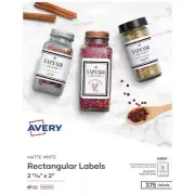 Avery 6490 3.5" Laser/Inkjet Diskette Labels - White (375/Pack) New
