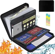 Document Folder A4, Fireproof Document Box, Waterproof Document Bag with 13 Compartments and Multiple Compartments for Office, Home, School, Document Bag with Zip for Documents and Valuables