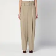 [Bottega Veneta] Sand-coloured belted trousers 40 IT Beige
