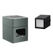 USB Rechargeable Ashtray Air Purifier Anti-Smoke Odor Removal - Grey with 4 B...