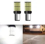 MCHUN 1157 BAY15D Car Backup Lights Xenon White Extremely Bright 2800 Lumens 3014 144 SMD LED with Projector - Replacement 1016 1034 7528 2057 2357 for Tail Reversing LED Bulb Pack of 2