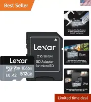 High-Speed 512GB Micro SD Card with Class 10, A2 for Action Cameras & Drones