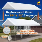 12'x20' Carport Canopy Tent Garage Replacement Car Shelter Cover with Bungees