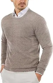 [COOFANDY] Men's Crew Neck Sweater Slim Fit Lightweight Sweatshirts Knitted Pullover for Casual Or Dressy Wear
