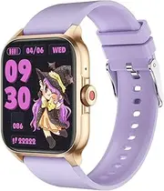 Smart Watch for Men Women(Answer/Make Calls), Full Color Touchscreen Smartwatch with Sleep Monitoring, Fitness Tracker, IP68 Waterproof, with APP for Android for iOS (Purple)