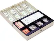 Small Fireproof Lockable Cash Money Metal Box With Combination Lock Money Tray