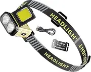 Headlamp Flashlight | USB Headlamp for Forehead,Portable Waterproof Bright LED Headlight for Night Fishing Outdoor Activities Camping Hiking Running