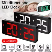 LED Digital Clock Mirror Display Snooze Alarm Temperature Time Table Desk Decor