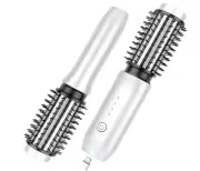 Cordless Curling Iron Brush, 2024 New Portable Travel Curling Iron Mini Brush fo