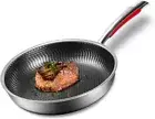 MEGOO 11 Inch Stainless Steel Non-Stick Frying Pan Non Stick Skillet Wok Pot