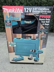 NEW Makita 6217DWDEX1 12V 3/8" Cordless Driver/Drill Kit With Toolbelt Bags