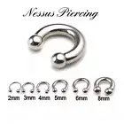 Large gauge 2mm to 10mm horseshoe piercing surgical steel Prince Albert septum