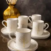 Ceramic Espresso Cups And Saucers Set, Handmade Traditional Coffee Cups