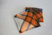 Microwave Rice Bag Hand Warmers Reusable Set of 2 Blue Orange Argyle Fleece