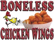 BONELESS CHICKEN WINGS VINYL DECAL (CHOOSE SIZE) CONCESSION STAND BOARDWALK