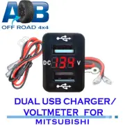 Dual USB Charger Socket 5V 2.1A Red Voltmeter Battery Monitor Voltage Gauge f...