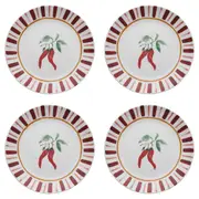 4PK Porto Cucina Porcelain Round Serving Platter Dish Serveware 30cm Chilli
