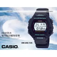 在飛比找蝦皮購物優惠-CASIO 時計屋 卡西歐手錶 DW-290-1V 冷光20