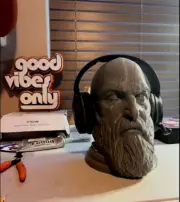 God of War Kratos Head Statue Headphone Stand Gaming Decor