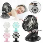 Portable 360 Mini Fan Travel Rechargeable USB Clip On Desk Fan Pram Cot Car AU
