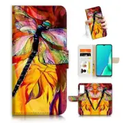 ( For Samsung S21 FE ) Wallet Case Cover AJ24564 Art Dragonfly