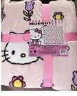 Hello Kitty Spring Flowers Blanket Tulips Easter Plush Full/Queen 90 X 90 NWT