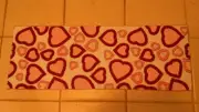Valentine's Day 13" X 36" Beaded White W/Pink Red Silver Hearts Table Runner New
