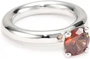 [Giorgio Martello] Stackable Ring in Sterling Silver with Rhodium and Amber Cubic Zirconium Ring