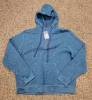$135 New GEORG ROTH Quarter Zip HOODED Sweater Men's 2XL XXL COTTON Blend Blue