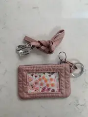 Vera Bradley Iconic Zip ID Case And Lanyard Rose Quartz NWT