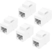 uxcell 5 Pack Cat 6 Ethernet Coupler, RJ45 Cat6 Coupler Jacks Female to Female Ethernet Adapter, White, 14x27x22mm