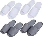 CRILSTYLEO 4-pair Male Slippers Hotel Sandals for Men Disposable Open Toe Lightweight Comfortable Breathable for Travel Spa Home Guest Visits