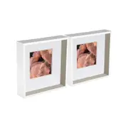 Nicola Spring 2 Piece 10 x 10 3D Shadow Deep Box Photo Frame Set - Craft Display Picture Frame with 6 x 6 Mount