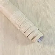 40cmx9m Oak Wood Neutral Wallpaper Peel and Stick Self Adhesive Removable Contact Paper Cream Faux Wood Thick Wall Decal Wide Cabinet Vinyl Wrap Idyllic Wooden Look Stick on Wallpaper for Apartment