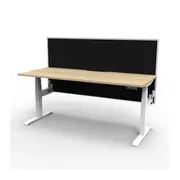 1800Mm Single Sided Workstation With Screen Nat Oak And White