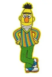 Bert Cartoon Character 4.75 Inches Tall Embroidered Patch