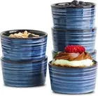 Hasense 6 Oz Ramekins for Baking,Ceramic Souffle Dish Oven Safe Set of 6,Porcela