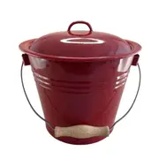 Falcon Vintage Style Enamel Kitchen Scraps Bucket Red with Lid