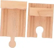 PHENOFICE 2pcs Wooden Train Track Stop Track Accessories for DIY Railway Scene Safe Smooth Surface Present for Enhance Parent Interaction