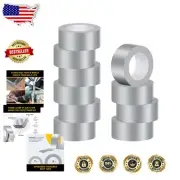 Durable 10 Rolls Silver Duct Tape: Waterproof & Strong Adhesion, 2" x 25 Yards