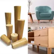 4X Oak Wood Feet Furniture Wooden Foot Stool Ottoman Sofa Legs Repair DIY Retro